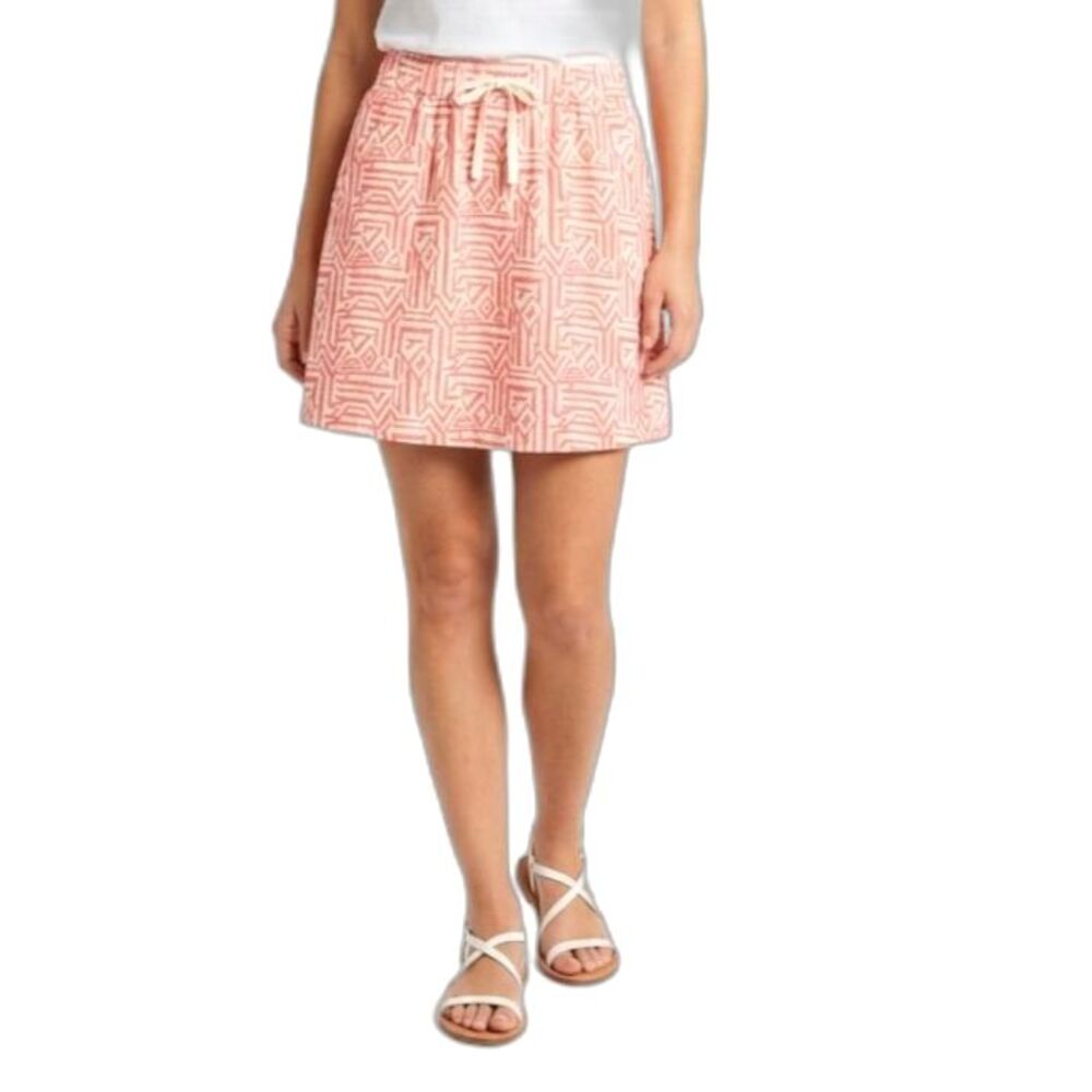 J. Crew Womens Pink White LinenCotton Blend Geo-Print Drawstring Mini Skirt 00